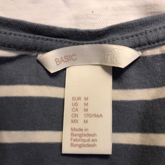 (M) T-shirt dress blue and white stripes - Picture 3 of 3